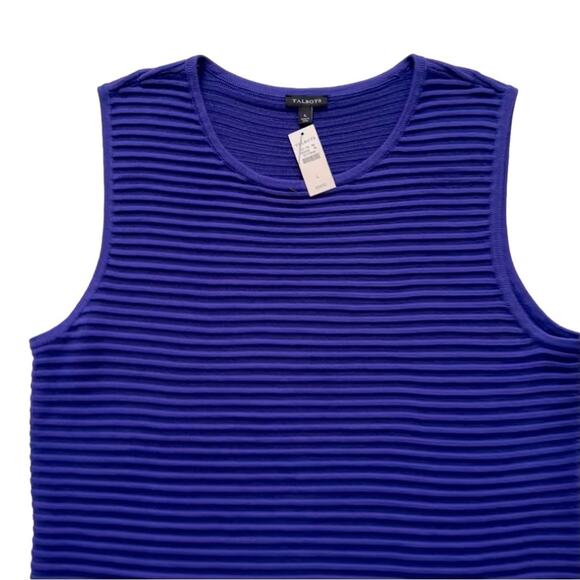 Talbots Purple Ribbed Sleeveless Stretch Casual Sweater Top Size Large NEW - Picture 8 of 10
